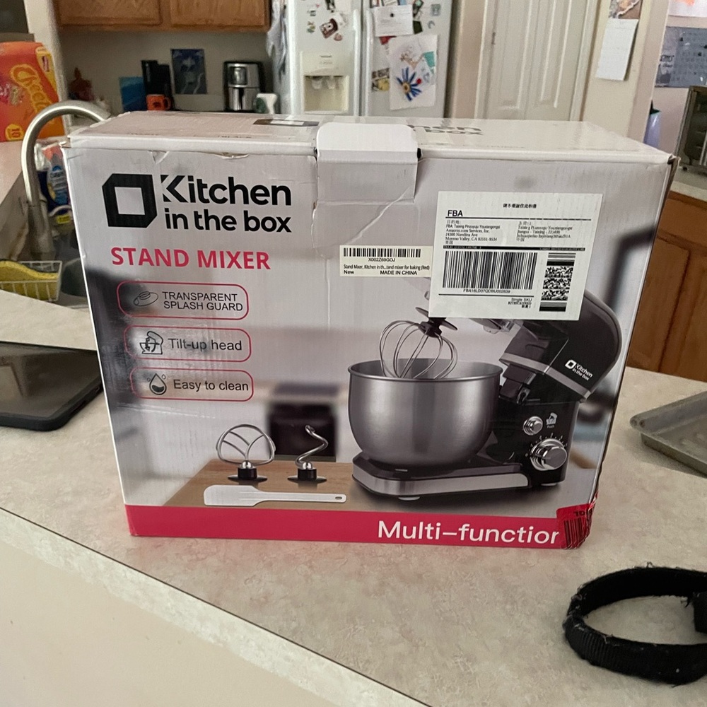 Red baking stand mixer